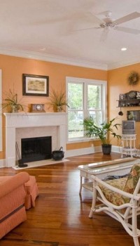 Living Room Wall Decoration in Orange