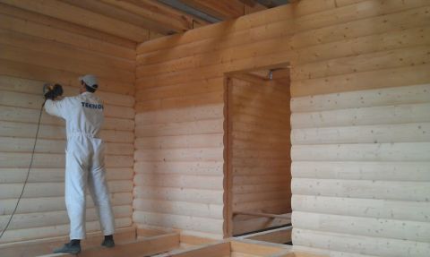 The process of preparing wooden walls for further sheathing with plasterboard sheets