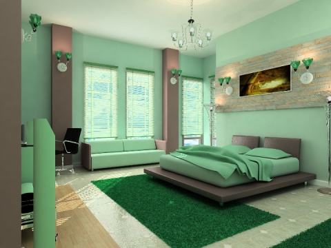 Choose a green color for the bedroom