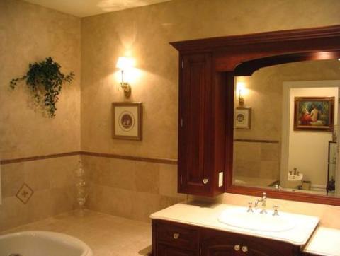 Decorative plaster in the bathroom