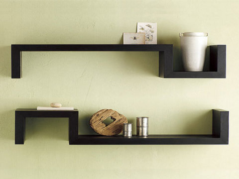 Wooden decorative shelves for the wall