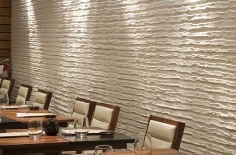 Textured decorative white plaster