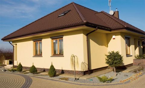 Facade of the house in bright colors