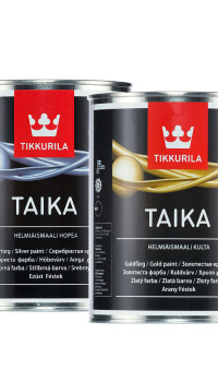 Finnish TAIKA paint with silver and golden shimmer