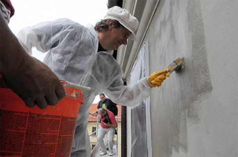 Primer for the facade of the house