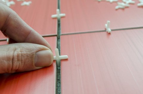 We use crosses when laying tiles