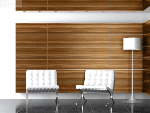 Wall decoration with veneer