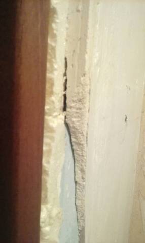 Old plaster peeled off the wall