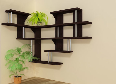 Corner shelf option saves space