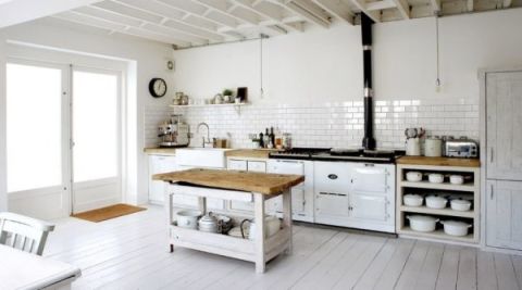 White color walls in the kitchen