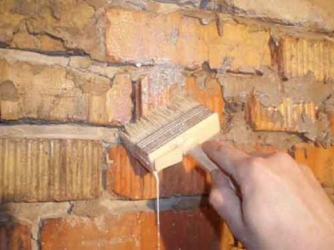 Brickwork - primed with a brush