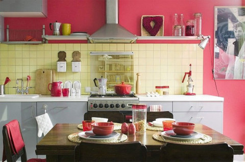 Raspberry color will give comfort to the room