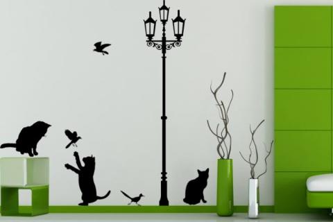 Wall decals with vinyl stickers