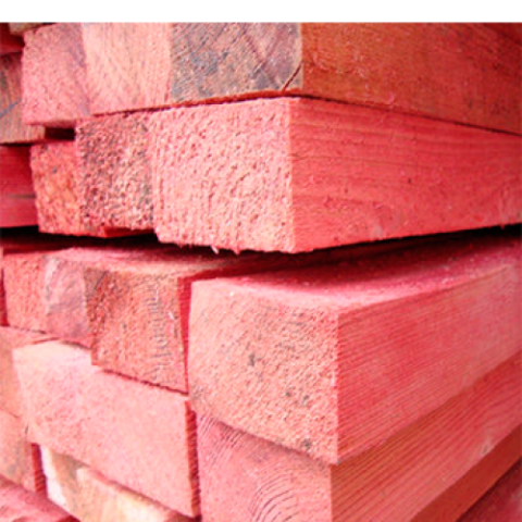 It’s easy to identify processed timber by pink or green color.