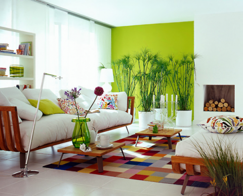 Different colors of the walls will help to zone the room.