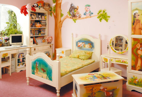 Fairytale painting of a children's room