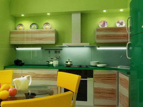 Choose a green shade for the kitchen