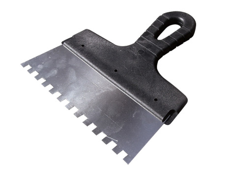 Notched trowel.