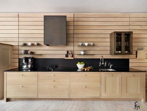 Wooden panels for decorating the kitchen