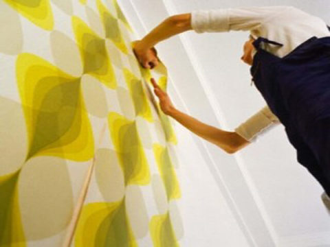 We fix the self-adhesive film on the walls