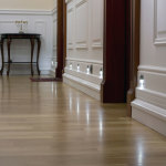 Walls in the hallway with light