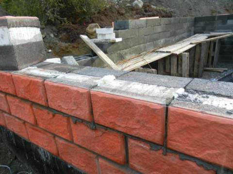 The construction of walls from blocks with a finished facade surface