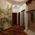 Large corridor room with photo wallpaper