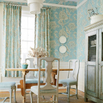 Kitchen in pale blue tones