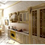 Wallpaper in the classical style for the kitchen