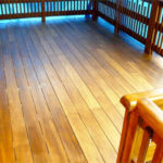 Beautiful and well-groomed flooring on the veranda