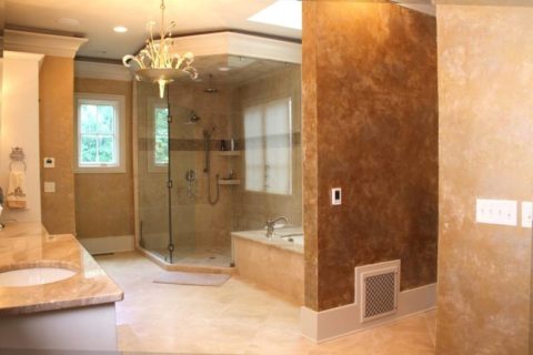 Acrylic plaster in the bathroom