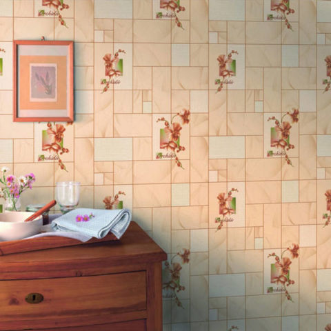 Non-woven wallpaper in warm colors