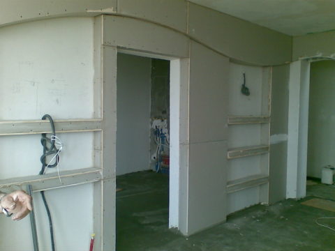 Plasterboard interior partitions