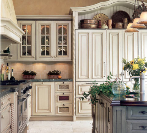 Provence style kitchen in soothing colors