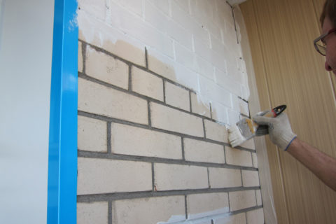 Silicate brick wall painting