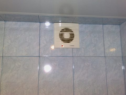 Exhaust fan in the bathroom