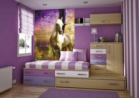 Wall mural for girl's room