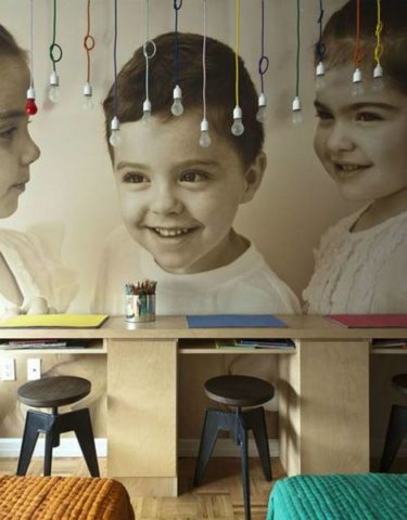 Photo wallpaper in a children's room with a realistic image