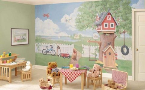 Wall mural in the play area