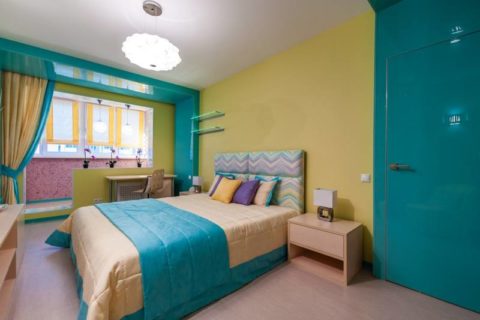 Bright bedroom interior