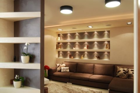 Niche shelf lighting